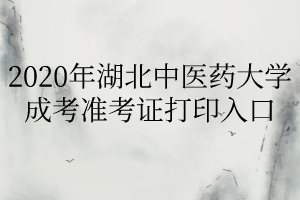 2020年湖北中醫(yī)藥大學(xué)成考準(zhǔn)考證打印入口