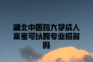 湖北中醫(yī)藥大學(xué)成人高考可以跨專業(yè)報(bào)名嗎